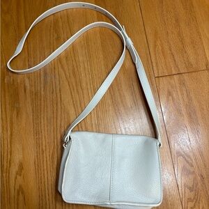 Chic Cream Leather Crossbody Bag